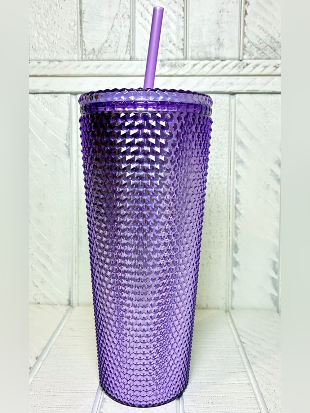Momentum Brands Double Wall Studded Tumbler With Straw 24.5 FL OZ Color: Purple